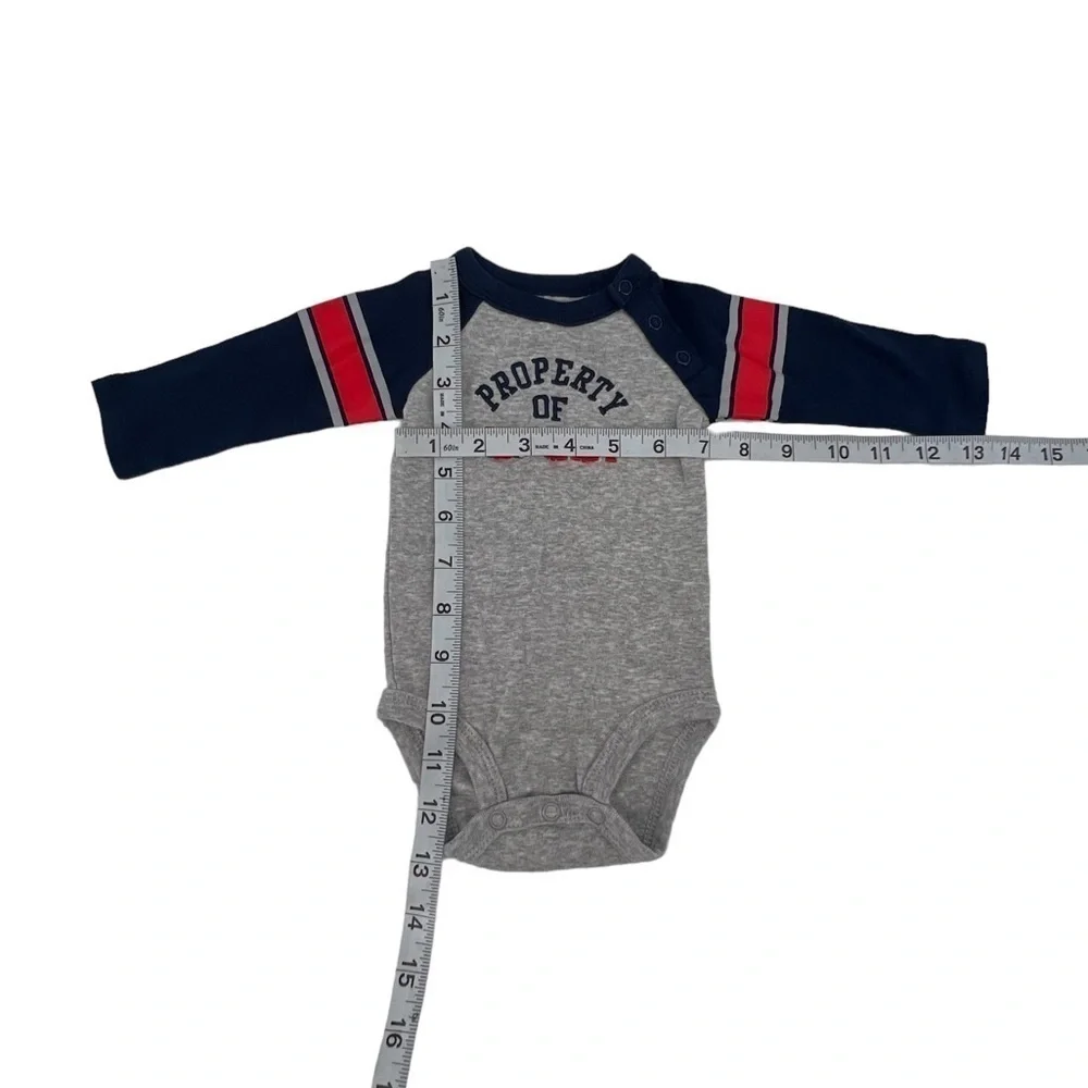 Carter’s Gray Blue “Property Of Mommy” Long Sleeve Onesie Size 3 Months